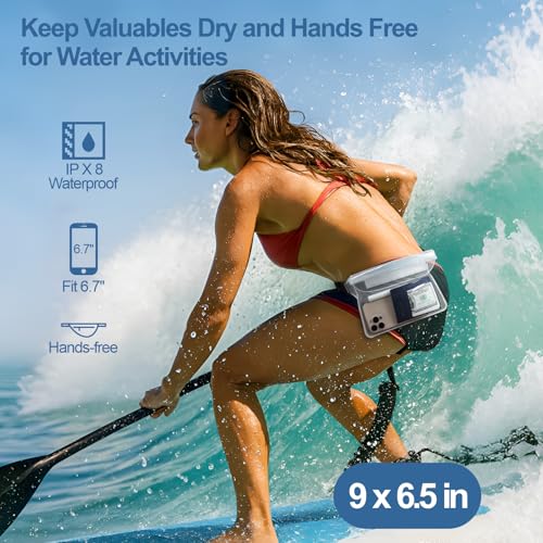 F-color Waterproof Fanny Pack - Waterproof Phone Pouch with Waist Strap - Cruise Essentials 2025 Must Haves Waterproof Pouch Dry Bag Keep Phone Valuables Safe for Beach Kayaking Boating Fishing - Image 2