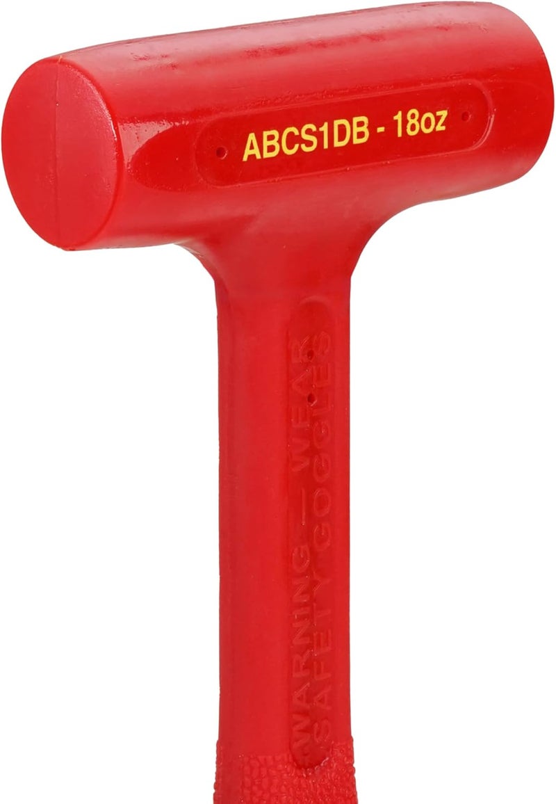 ABC Hammers Dead Blow Hammer - 18 oz. USA Made Polyurethane Hammer with Steel Reinforced Handle & 10.5" Overall Length - ABCS1DB - Image 2
