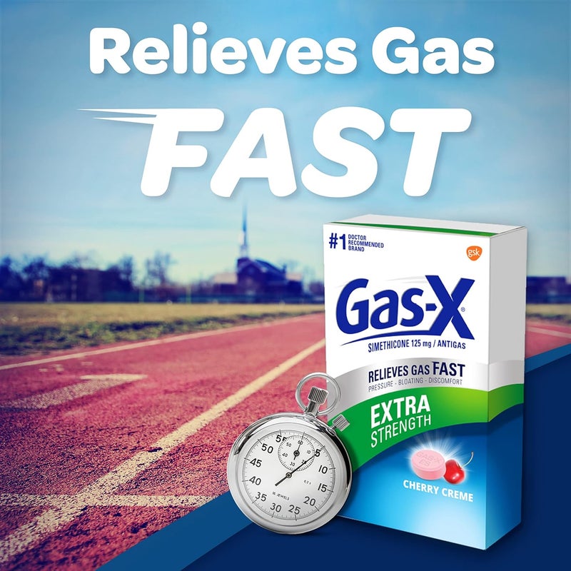 Gas-X GasX Extra Strength Chewable Gas Relief Tablets with Simethicone 125 mg Cherry  18 Count Pack of 2 - Image 4