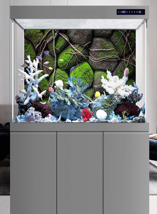 AWERT 48x18 inches Stone Aquarium Background Rock Fish Tank Background Rocky Terrarium Background Vinyl - Image 5