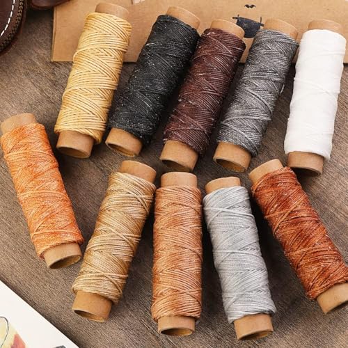 Jasol 200 Meter 150D Leather Sewing Waxed Thread Cord – 8 Colors (25M Each) | 1mm Flat Wax Thread for Leather Craft DIY, Hand Stitching, Shoe & Bag Repair, Bookbinding, Upholstery, Canvas & Sewing Projects - Image 2