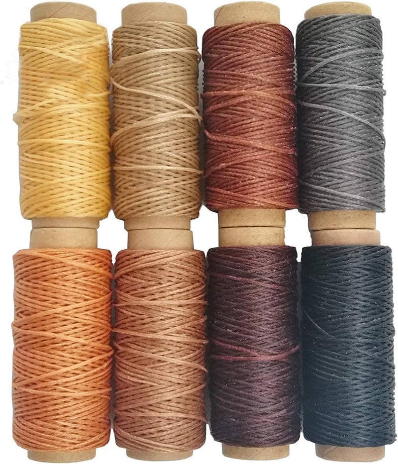 Jasol 200 Meter 150D Leather Sewing Waxed Thread Cord – 8 Colors (25M Each) | 1mm Flat Wax Thread for Leather Craft DIY, Hand Stitching, Shoe & Bag Repair, Bookbinding, Upholstery, Canvas & Sewing Projects - Image 1