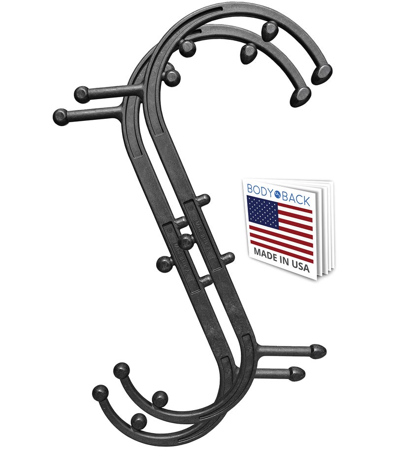 Body Back Buddy Classic USA Made Handheld Full Body Massage Cane Pressure Trigger Point Massage Tool for Deep Tissue Pain Relief Dual Massage Hooks for Back Shoulder Neck Manual Back Massager