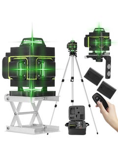 Multifunctional 16 Lines Level Tool Vertical Horizontal Line with Self-leveling Function with 1.5M 3-Heights Adjustable Alloy Extension Bar