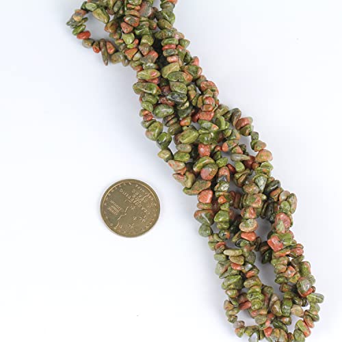 Clearain 31 inches Chip Stone Loose Gemstones Beads Drilled Strand for Jewelry Making (Unakite) - Image 2