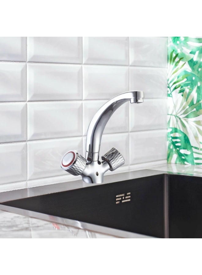 ITG Kitchen Mixer Faucet – Dual Handle, Chrome Finish, Wall Mount, SASO Certified, 5-Year Warranty - Image 4