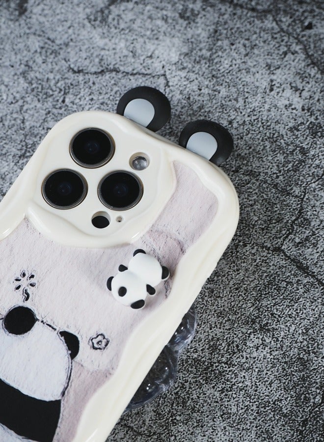 ShebSheb Cute iPhone 13 Pro Max Case Cartoon Animal 3D Ears Wavy Edge Protector,Soft Silicone Back Phone Cover  - Image 4