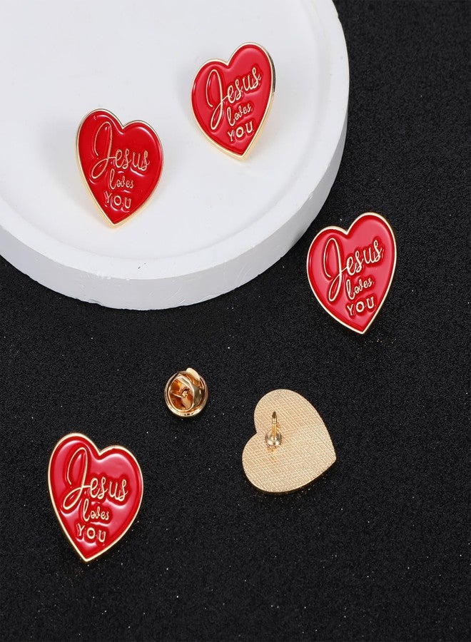 mekueeex 40 Pcs Religious Jesus Pins Bulk Christian Favors Includes Jesus Loves You Sign Lapel Pin Brooches Heart Pins for Church Sunday School Gift - Image 4
