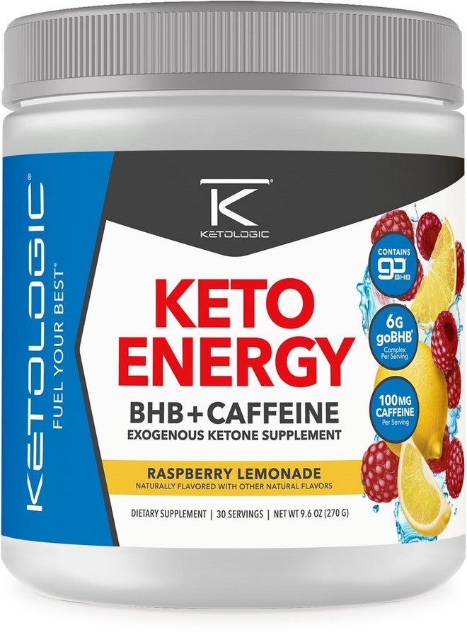 KetoLogic BHB KetoEnergy Exogenous Ketones Powder with Caffeine | Raspberry Lemonade - 30 Serve | Supports Low Carb, Keto Diet & Boosts Energy, Focus | Keto Pre-Workout Supplement, Beta-Hydroxybutyra - Image 1
