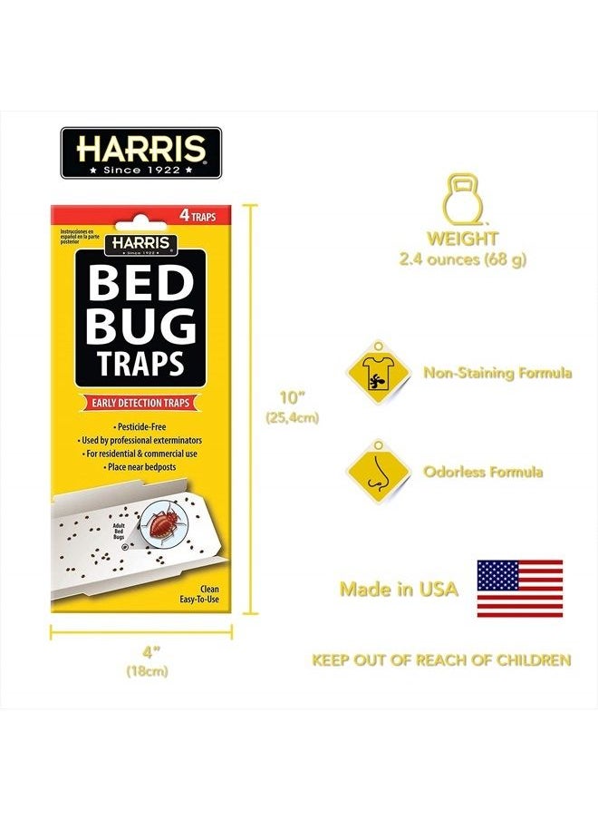 Harris - Harris Bed Bug Traps for Early Detection & Monitoring, 4 Pack - Image 1