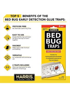 Harris Harris Bed Bug Traps for Early Detection & Monitoring, 4 Pack  - Image 3