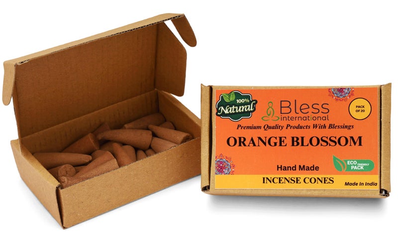 Bless International Orange-Blossom 100%-Natural-Incense-Cones Handmade-Hand-Dipped Organic-Chemicals-Free for-Purification-Relaxation-Positivity-Yoga-Meditation The-Best-scents (20 Count) - Image 3