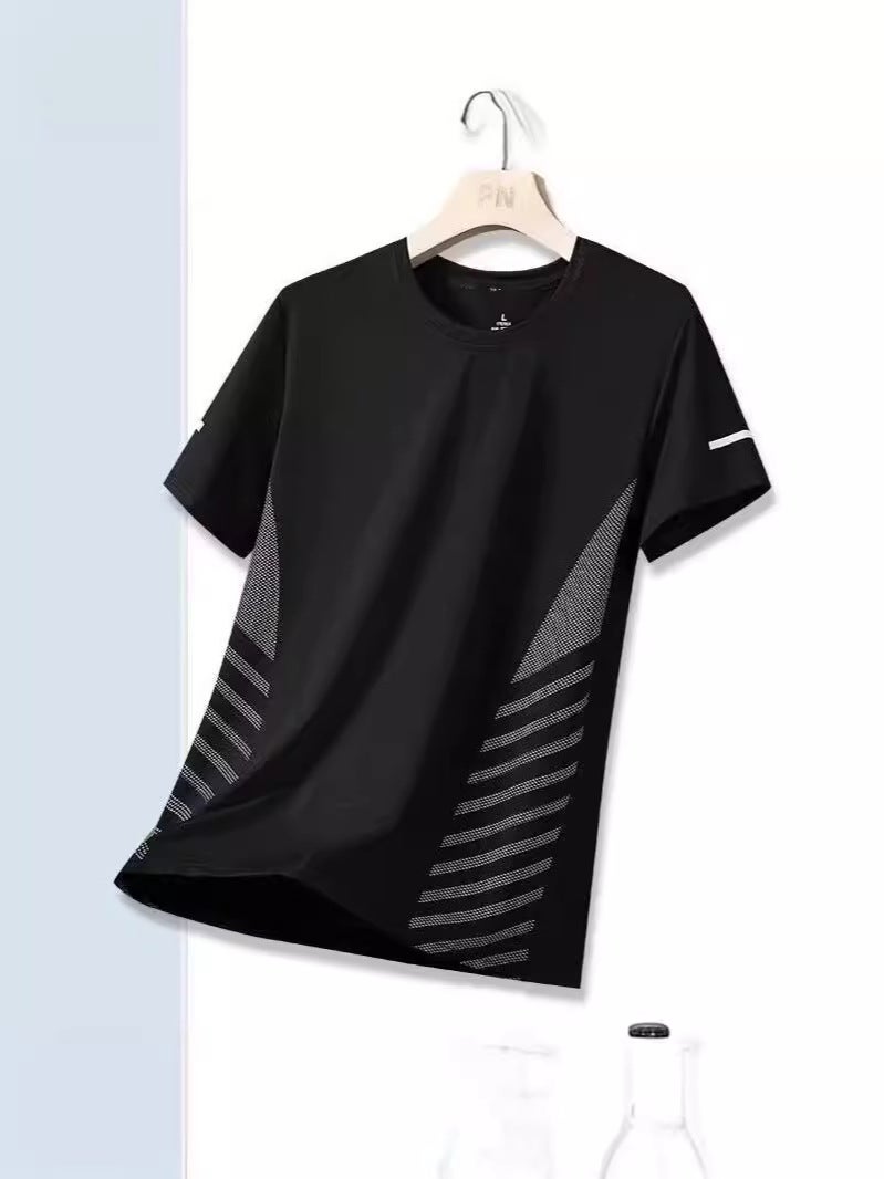 Light Ice Silk Short-Sleeved T-Shirt Men'S Summer Mesh Quick-Drying Casual Sports Sweatshirt Loose Round Neck Quick-Drying Top - Image 4