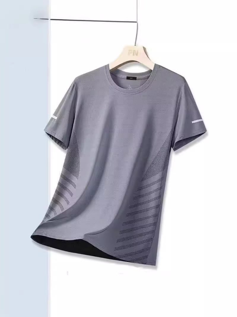 Light Ice Silk Short-Sleeved T-Shirt Men'S Summer Mesh Quick-Drying Casual Sports Sweatshirt Loose Round Neck Quick-Drying Top - Image 5