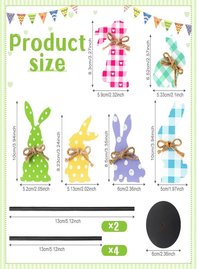 Barydat 6 Pcs Easter Table Decorations Easter Bunny Table Wooden Signs Rabbit Tall Standing Block Easter Table Centerpiece Tiered Tray Decor Farmhouse Spring Easter Party Tabletop Decor - Image 3