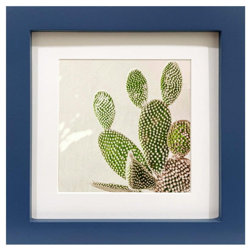 LEKAIYA 7x7 Blue Picture Frames, Square Solid Wood Photo Frame for Tabletop or Wall Mounting - Image 1