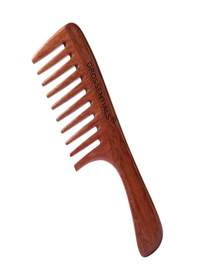 OROSSENTIALS مشط خشب الصندل / أسنان متقاربة مضادة للكهرباء الساكنة | الصحة والجمال | العناية بالشعر وتصفيفه | فرش وأمشاط | مشط خشبي طبيعي لنمو الشعر والعناية بفروة الرأس | مشط خشبي مضاد للكهرباء الساكنة وخالٍ من التجعد للشعر الكثيف والمجعد والمستقيم والمموج | لطيف على فروة الرأس ويقلل من تكسر الشعر - Image 1