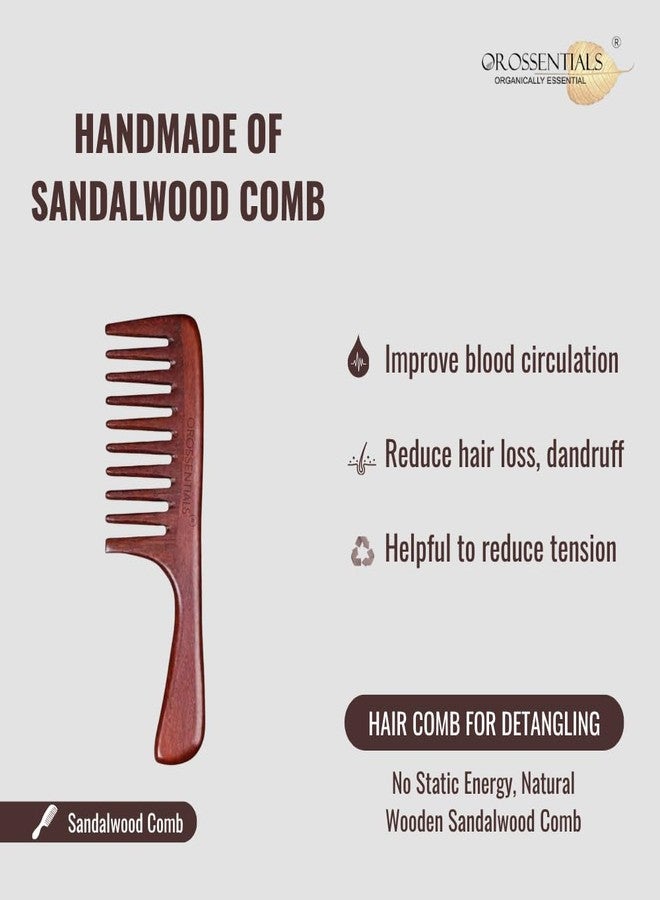 OROSSENTIALS مشط خشب الصندل / أسنان متقاربة مضادة للكهرباء الساكنة | الصحة والجمال | العناية بالشعر وتصفيفه | فرش وأمشاط | مشط خشبي طبيعي لنمو الشعر والعناية بفروة الرأس | مشط خشبي مضاد للكهرباء الساكنة وخالٍ من التجعد للشعر الكثيف والمجعد والمستقيم والمموج | لطيف على فروة الرأس ويقلل من تكسر الشعر - Image 5
