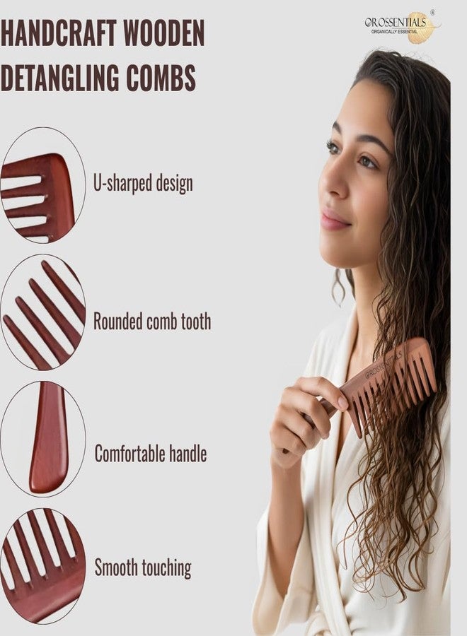 OROSSENTIALS مشط خشب الصندل / أسنان متقاربة مضادة للكهرباء الساكنة | الصحة والجمال | العناية بالشعر وتصفيفه | فرش وأمشاط | مشط خشبي طبيعي لنمو الشعر والعناية بفروة الرأس | مشط خشبي مضاد للكهرباء الساكنة وخالٍ من التجعد للشعر الكثيف والمجعد والمستقيم والمموج | لطيف على فروة الرأس ويقلل من تكسر الشعر - Image 2