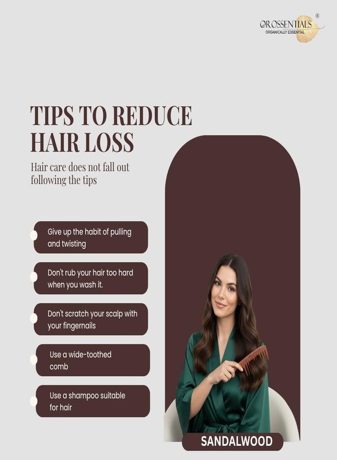 OROSSENTIALS مشط خشب الصندل / أسنان متقاربة مضادة للكهرباء الساكنة | الصحة والجمال | العناية بالشعر وتصفيفه | فرش وأمشاط | مشط خشبي طبيعي لنمو الشعر والعناية بفروة الرأس | مشط خشبي مضاد للكهرباء الساكنة وخالٍ من التجعد للشعر الكثيف والمجعد والمستقيم والمموج | لطيف على فروة الرأس ويقلل من تكسر الشعر - Image 4