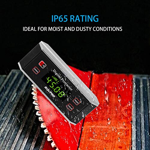 RISEPRO Inclinometer, RISEPRO® Digital Protractor Angle Finder Level Inclinometer Magnetic V-Groove 0~360 degree with Backlight 82413B - Image 3