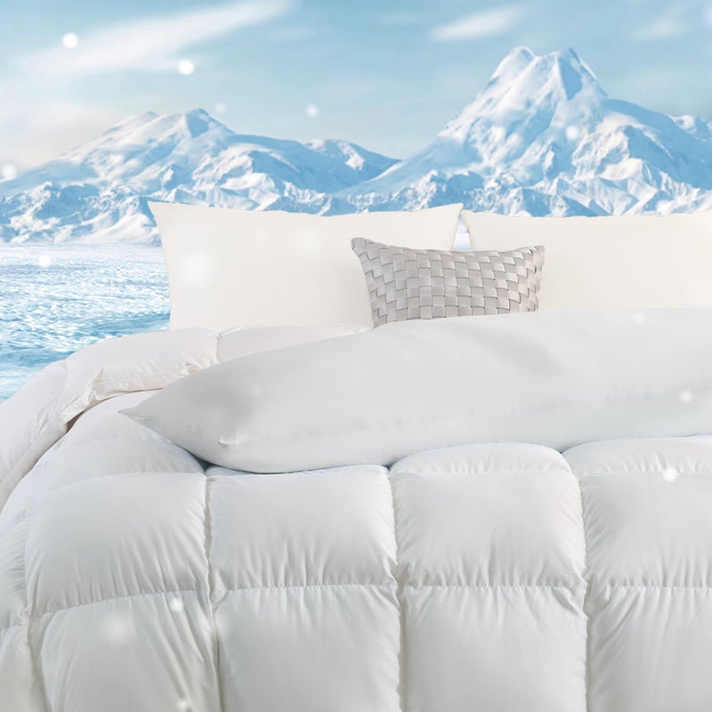 DOWNCOOL Large Body Pillow Insert with Cooling Cover - Soft Long Bed Pillow for Summer - Breathable Full Body Pillow for Adults - 20x54 inch (White, with Cover) - Image 2