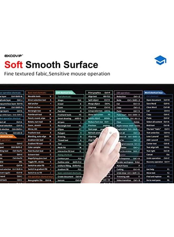 Large Gaming Mouse Pad Long Xxl Mousepad Shortcut Mouse Pad Extended Computer Mouse Pad Desk Mat With Stitched Edges For Gamer Office Home 900X400Mm - Image 5