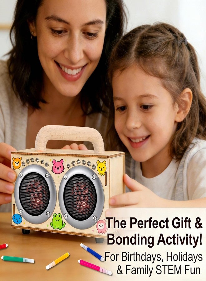 JIUWU STEM Kits for Kids, DIY Bluetooth Speaker Kit Science Project, Build Your Own Wooden Speaker with LED Lights, Educational Building Set for Boys Girls Age 8-12 14 16 Birthday Gift Graduation Gift - Image 5