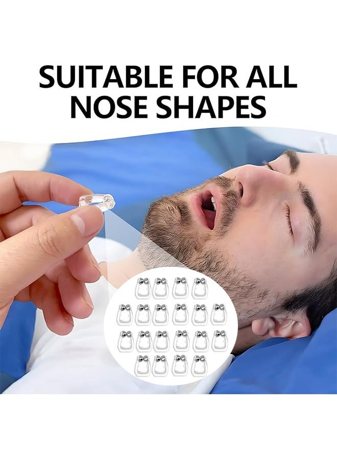 عبوة من 20 سدادة أنفية مضادة للشخير، موسعات أنفية مغناطيسية للمساعدة في تحسين التنفس، مشابك أنف ناعمة من السيليكون، مناسبة للبالغين (تتضمن صندوق تخزين). - Image 5