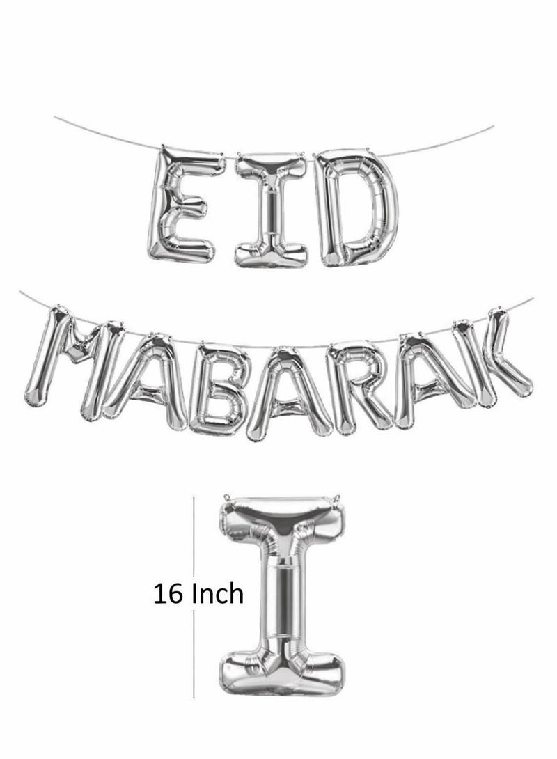 Eid Mubarak Golden Foil Balloon And Paper Banner For Kids - Image 2
