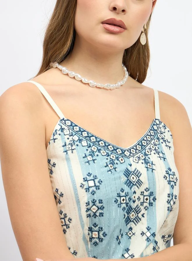 Styli Printed Cotton Midi Dress