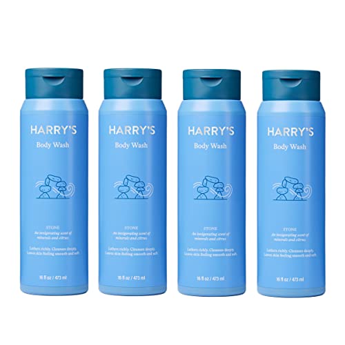 Harrys Mens Body Wash Shower Gel  Stone 16 Fl Oz Pack of 4  Packaging May Vary