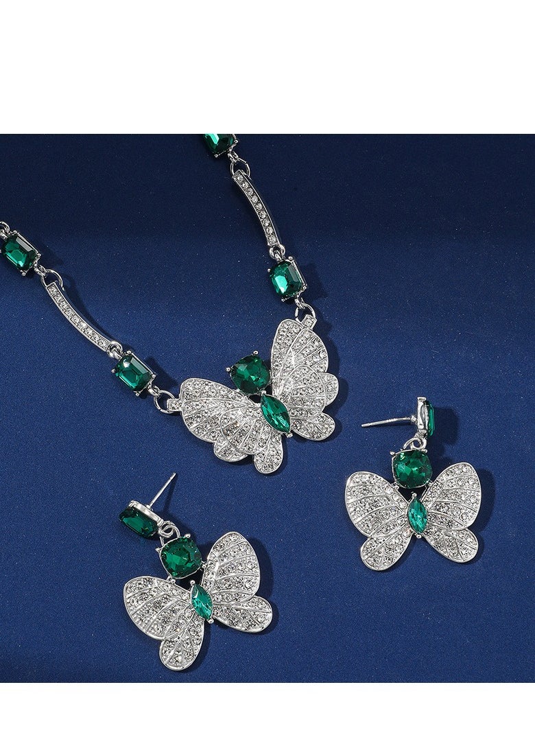 Generic Butterfly necklaces earrings for women with high-end design sense niche collarbone chains popular light luxury fashionable and unique accessories Multicolour  - Image 4
