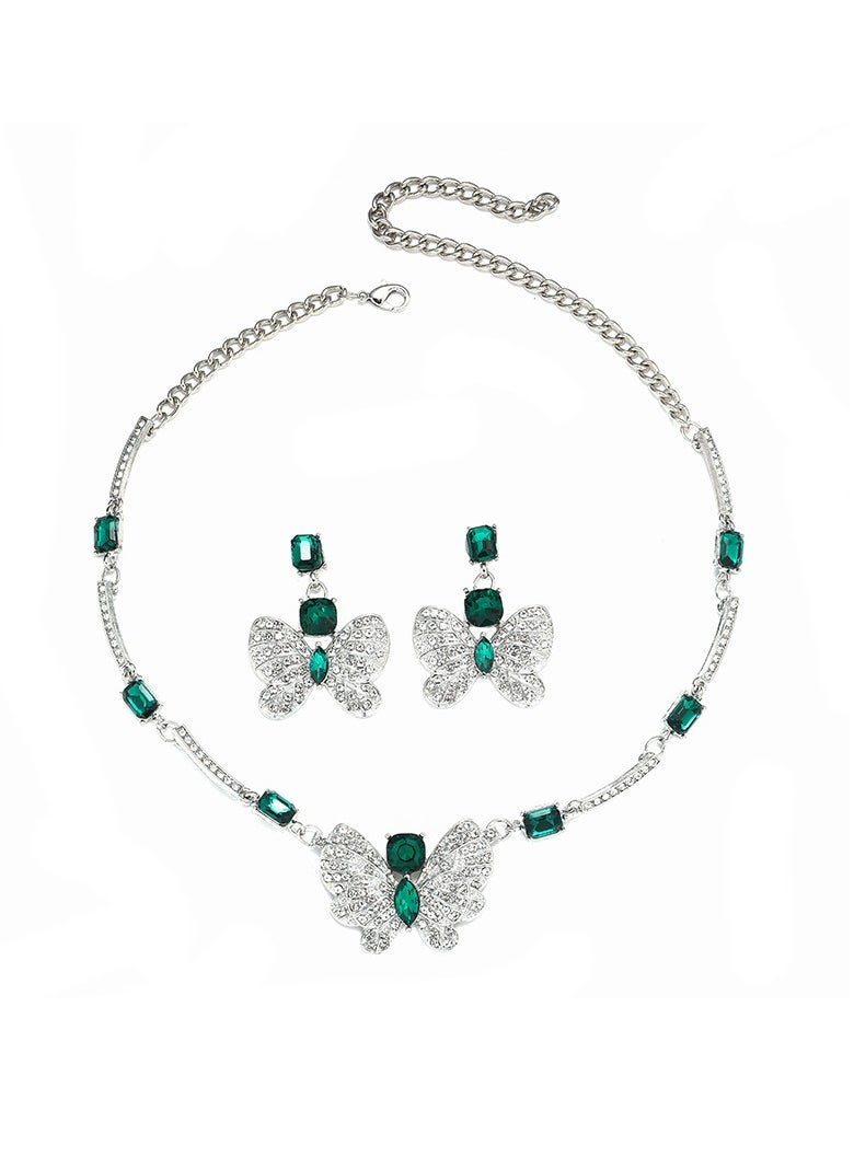 Generic Butterfly necklaces earrings for women with high-end design sense niche collarbone chains popular light luxury fashionable and unique accessories Multicolour  - Image 2