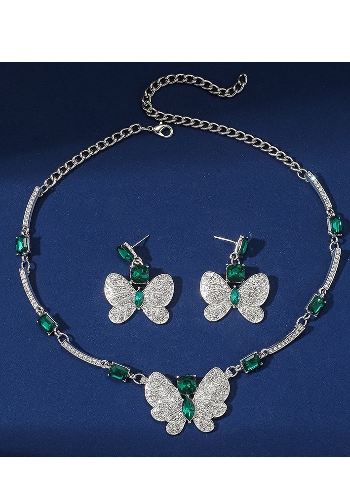 Generic Butterfly necklaces earrings for women with high-end design sense niche collarbone chains popular light luxury fashionable and unique accessories Multicolour  - Image 3