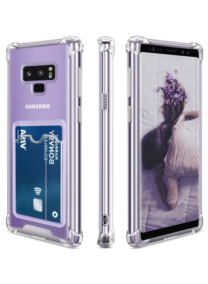 ten.tech TenTech Transparent cover with shockproof corners with card holder - card holder - heat-resistant polyurethane card holder for Samsung Galaxy Note 9 - transparent  - Image 1