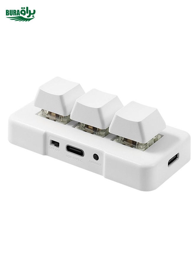 براق MK321 3 مفاتيح مفاتيح مخصصة للعبة Office PS Clip Macro Programming Keypad ، طول الكابل: 1.5m (أبيض)  - Image 1