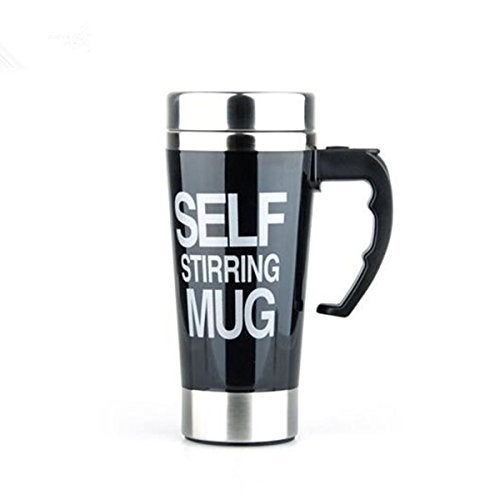 Mengshen Self Stirring Mug - Portable Lazy Auto Mixing Tea Coffee Cup Perfect For Office Home Outdoor Gift 450ml, A008A Black - Image 3