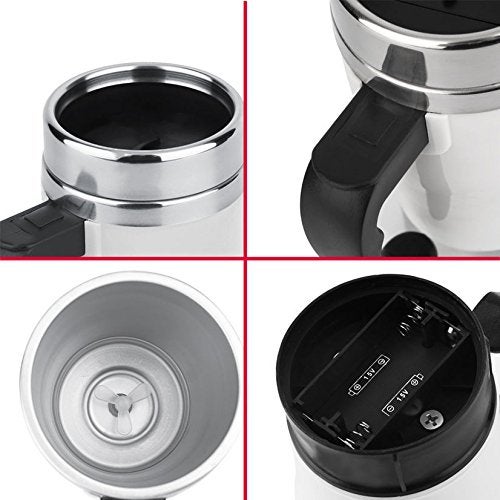 Mengshen Self Stirring Mug - Portable Lazy Auto Mixing Tea Coffee Cup Perfect For Office Home Outdoor Gift 450ml, A008A Black - Image 5
