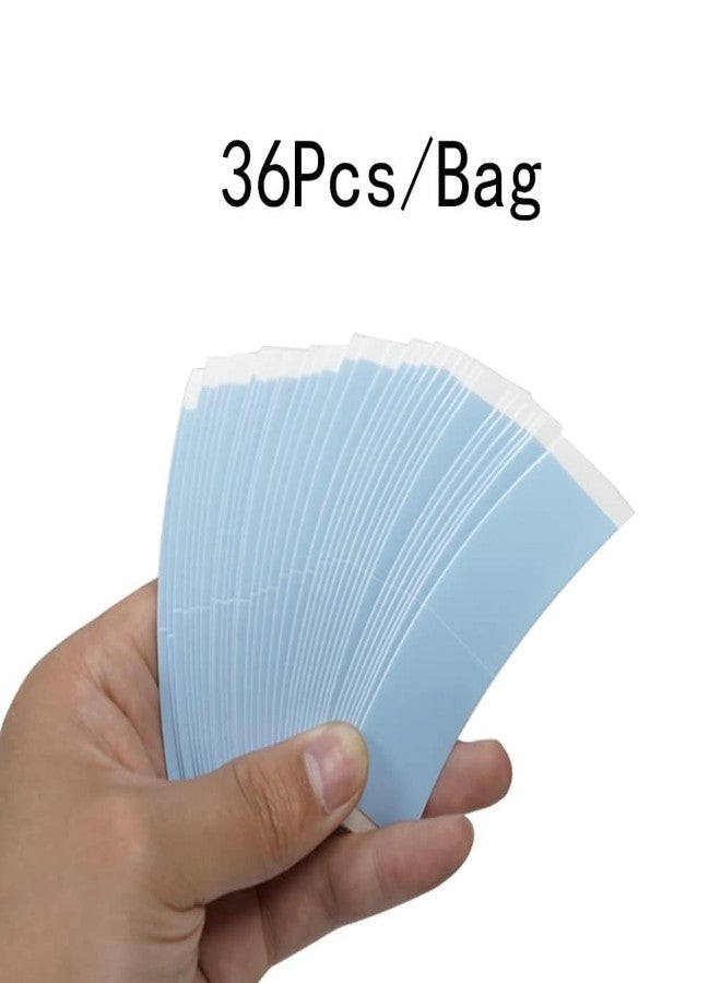 piaou Lace Wig Tape Double Sided Strong Adhesive Wig Tape for Wigs Hairpiece Hair Extensions 36pcs Blue Lace Front Tape for Wigs - Image 3