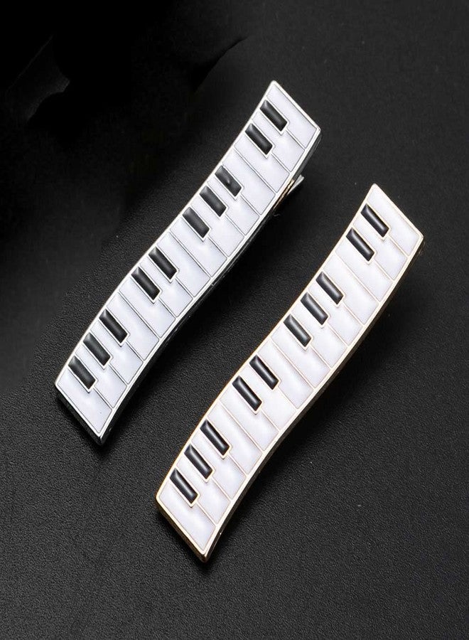 Teensery 4 Pcs Metal Hair Clips Piano Shape Alligator Hair Clips Simple Hair Barrettes Hair Accessories for Women and Girls - Image 2