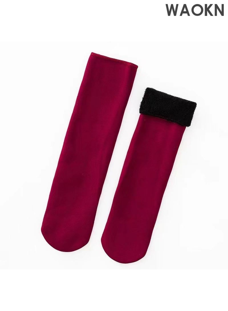 WAOKN 6 Women Girl Winter Warm Thicken Cashmere Wool thermal Socks Velvet Boots Floor Snow Socks Comfortable, Breathable & Stability-Focused Ultra Warm Socks for Running Walking Fitness Outdoor Sports - Image 2