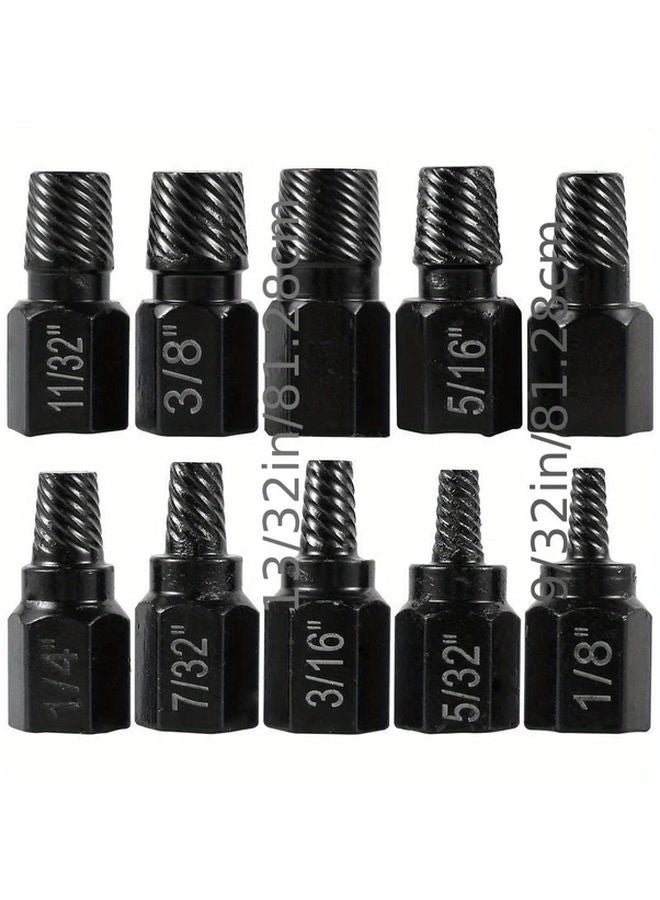 10 قطعة مجموعة خلع مسامير سبائك الصلب، مجموعة إزالة المسامير التالفة، بتات الحفر سهلة الإزالة - Image 2