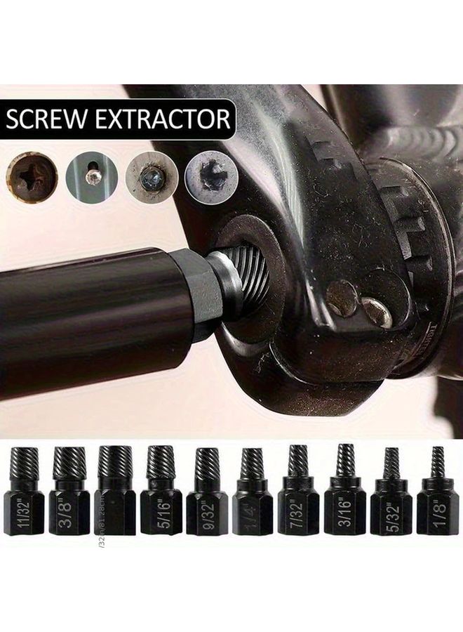 10 قطعة مجموعة خلع مسامير سبائك الصلب، مجموعة إزالة المسامير التالفة، بتات الحفر سهلة الإزالة - Image 3