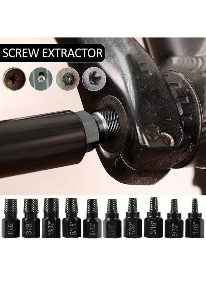 10 قطعة مجموعة خلع مسامير سبائك الصلب، مجموعة إزالة المسامير التالفة، بتات الحفر سهلة الإزالة - Image 1
