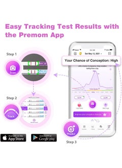 Easy@Home Easy@Home Ovulation Test Strips: Accurate 30 LH Ovulation Predictor Kit - Fertility Tests for Women – Powered by Premom Ovulation Tracker App | 30 LH + 30 Urine Cups  - Image 4
