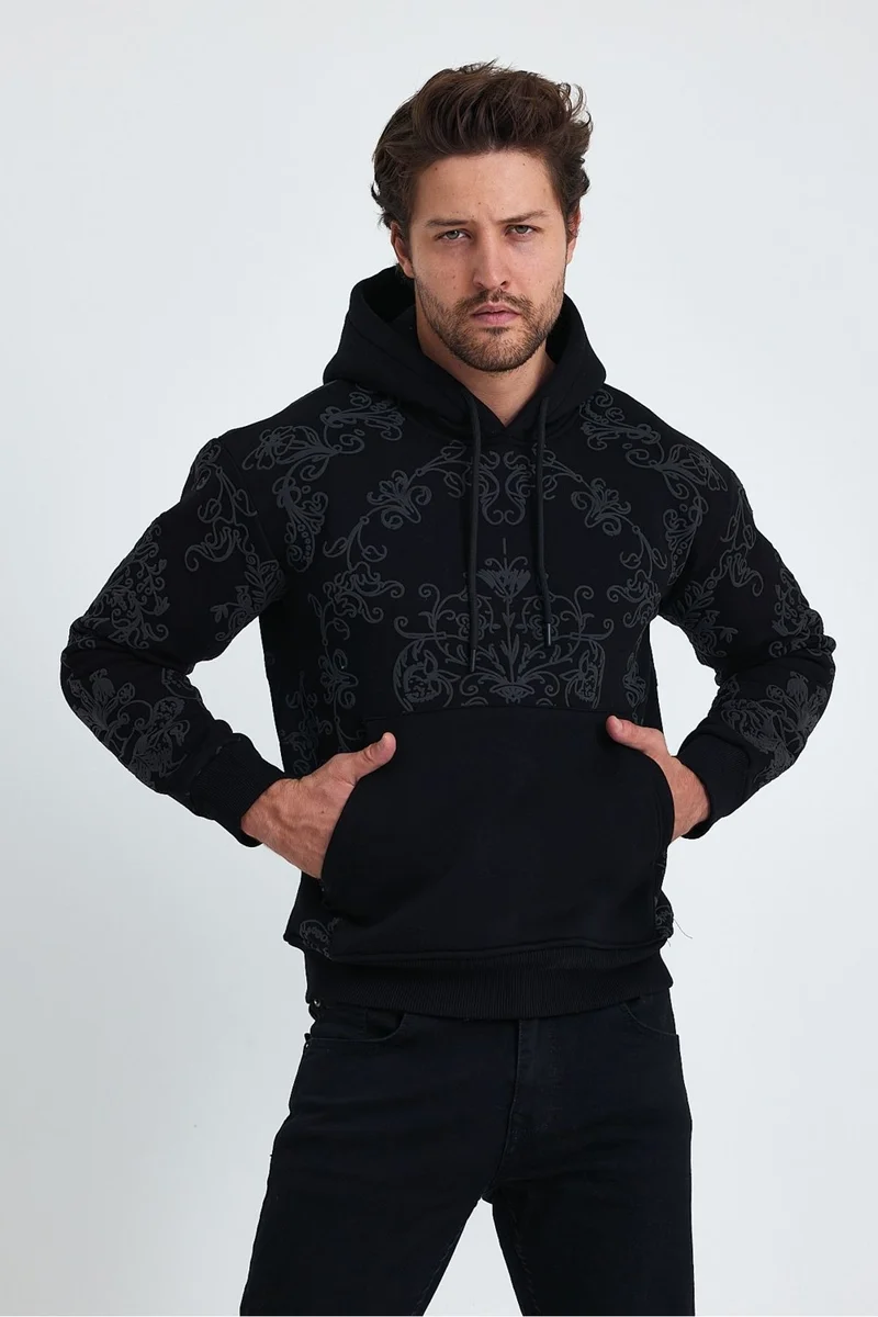 Cool Tarz Cool Style Men's Selanik Standard Fit Regular Cut Polar Fleece Inside 3 Thread Hooded Cotton Sweatshirt