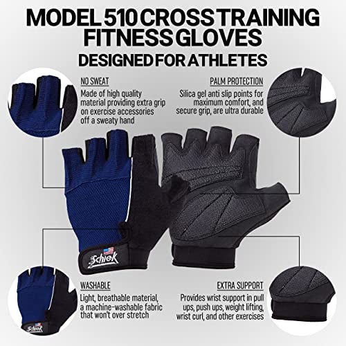 Schiek Sports 510 Cross Training Fitness Gloves Weight Lifting Gloves with Adjustable Straps Padded Gloves for Women and Men - Image 3