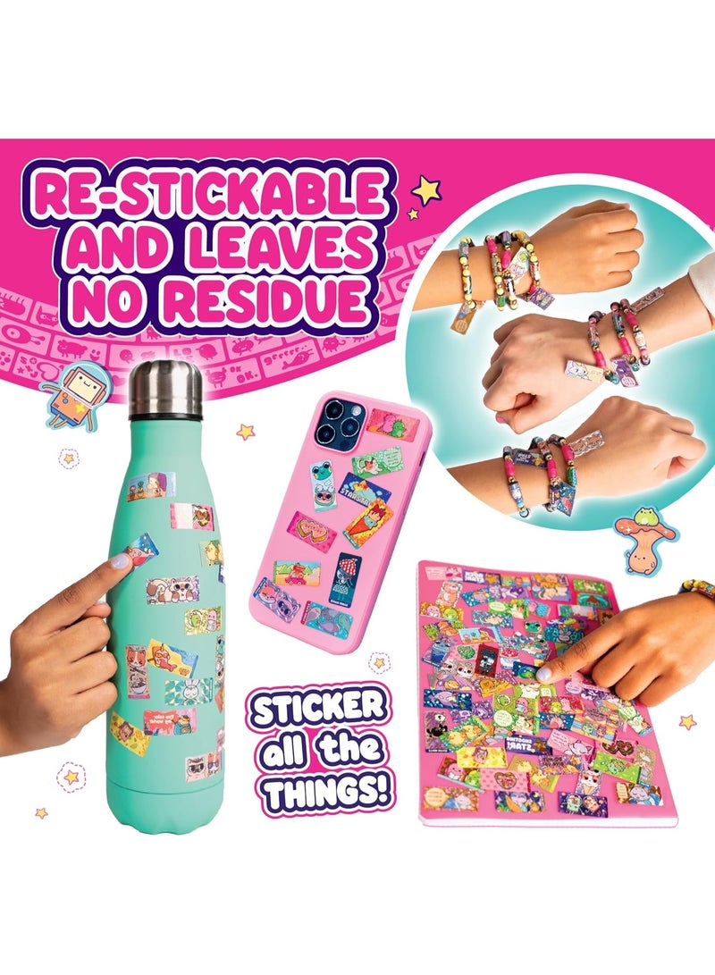Sticki Rolls Sticki Station, DIY Sticker Rolls Bracelet for Kids 80Pcs Cartoon Stickers Included, DIY Sticker Bracelet Making Kit with Spacer Beads & Charms for Children's Gift, Assorted Colours and Styles, Packaging May Vary - Image 4