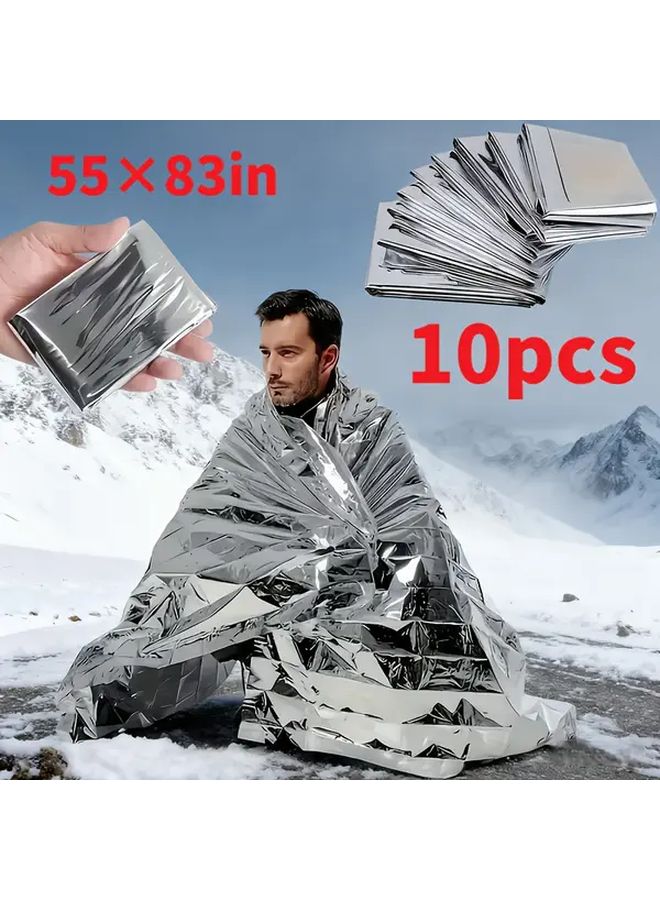 10pcs Heavy Duty Thermal Blanket 51x83 Inch Emergency Shelter Lock In Insulation Portable - Image 5